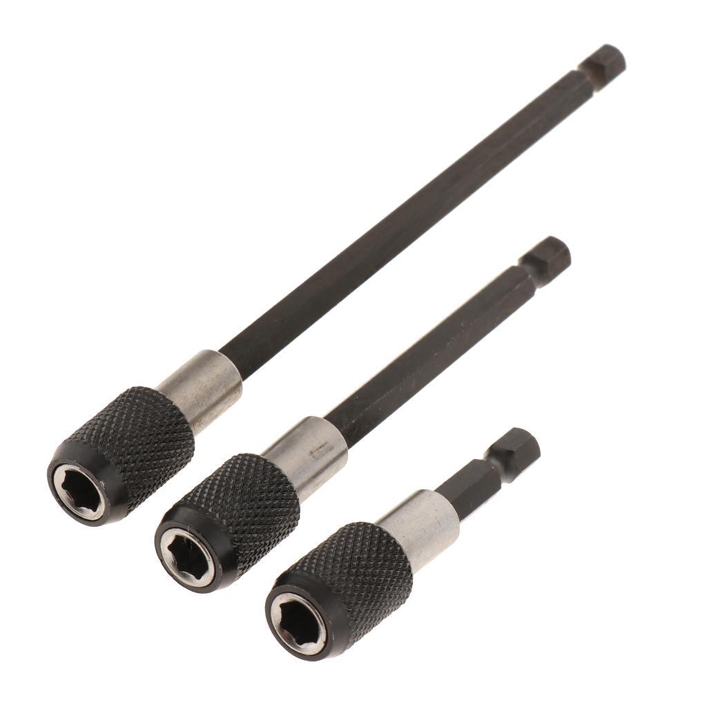 3Pcs 1/4 Screwdriver Extension Quick Release Hex Shank Holder Drill Bits