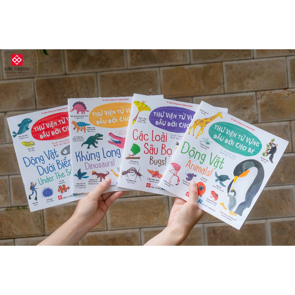 Sách - Thư Viện Từ Vựng Đầu Đời Cho Bé - Combo 4 Cuốn - Cho Trẻ Từ 3 - 9 Tuổi - Đinh Tị Books
