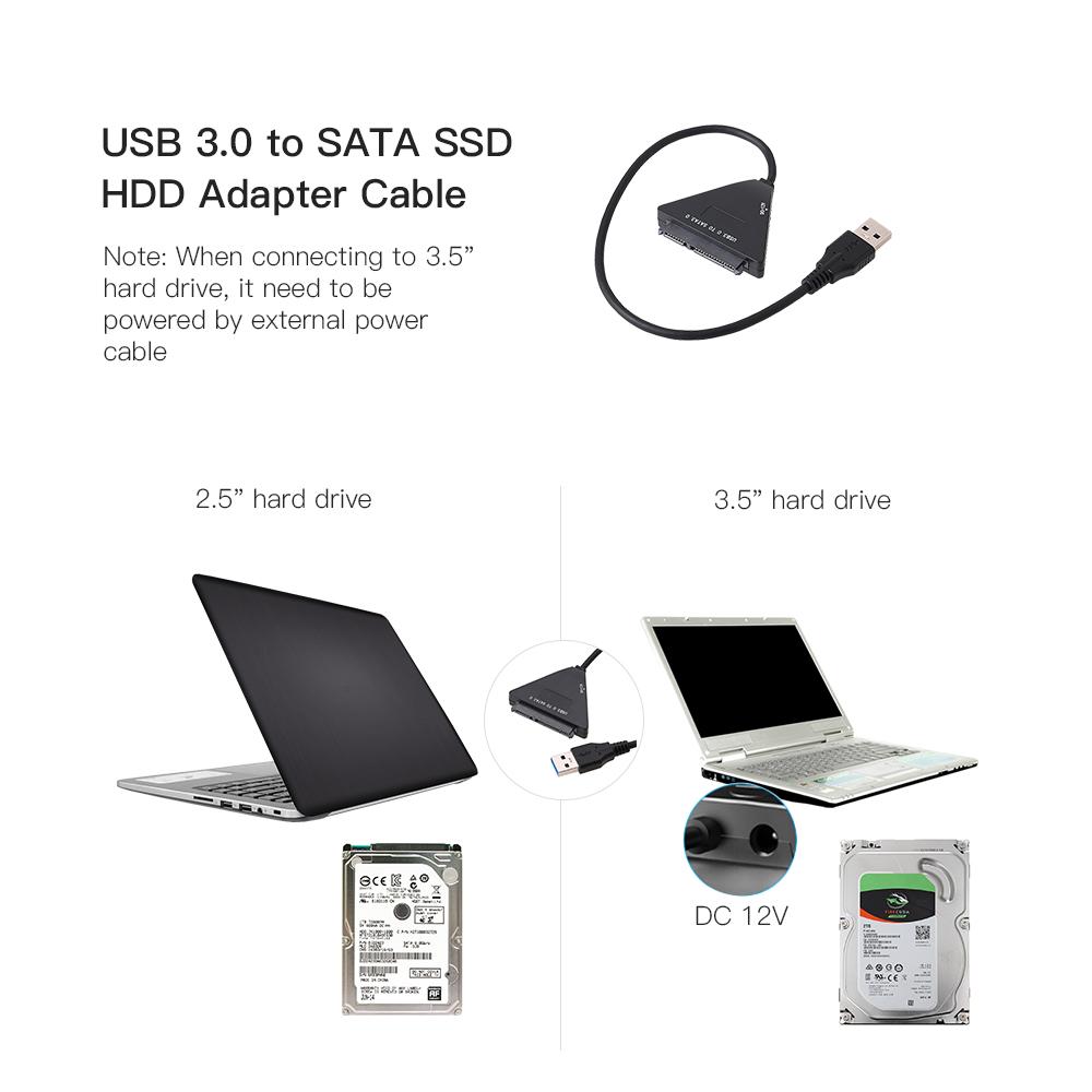 Cáp chuyển đổi ổ cứng USB 3.0 sang USB 2.5 "3.5" SATA III HDD SSD cho Mac Win 8 OS