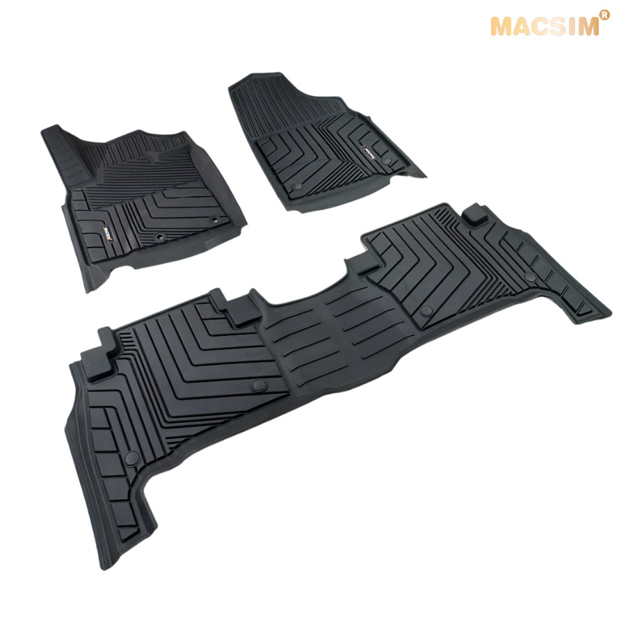 Thảm lót sàn xe ô tô Toyota Land Cruiser  nhãn hiệu Macsim - chất liệu nhựa TPE đúc khuôn cao cấp - màu đen (2 hàng)