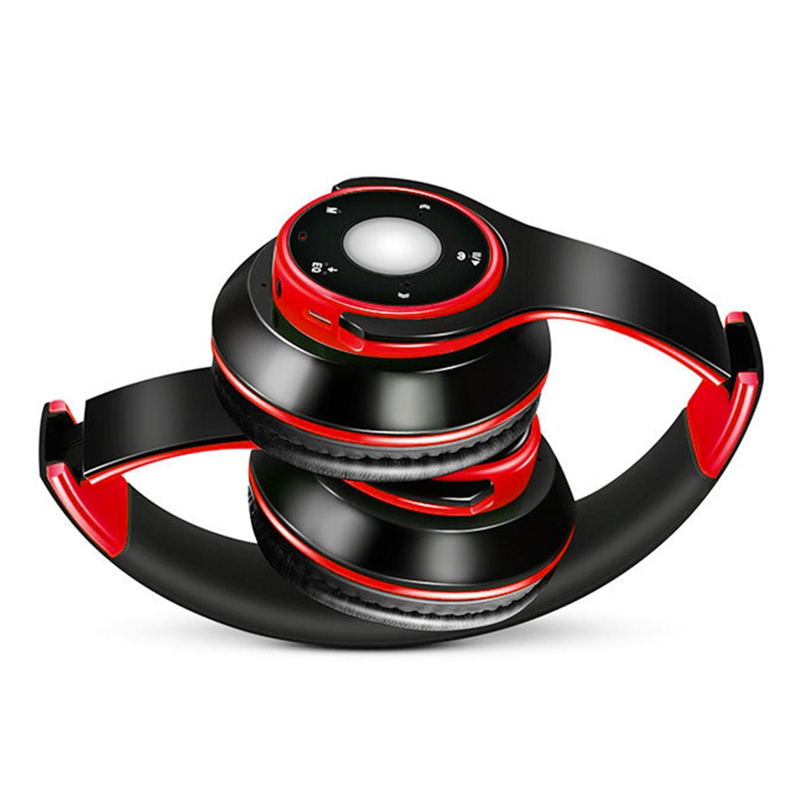 Bluetooth Headsets Foldable Cosy Earpads Over Ear for iOS and red