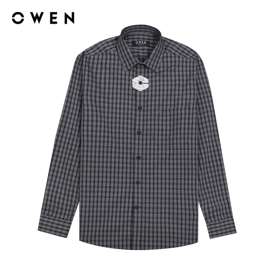 OWEN - Áo sơ mi Nam  Dài tay Form Regular Fit Chất liệu Bạch đàn Màu đậm - AR22708DT