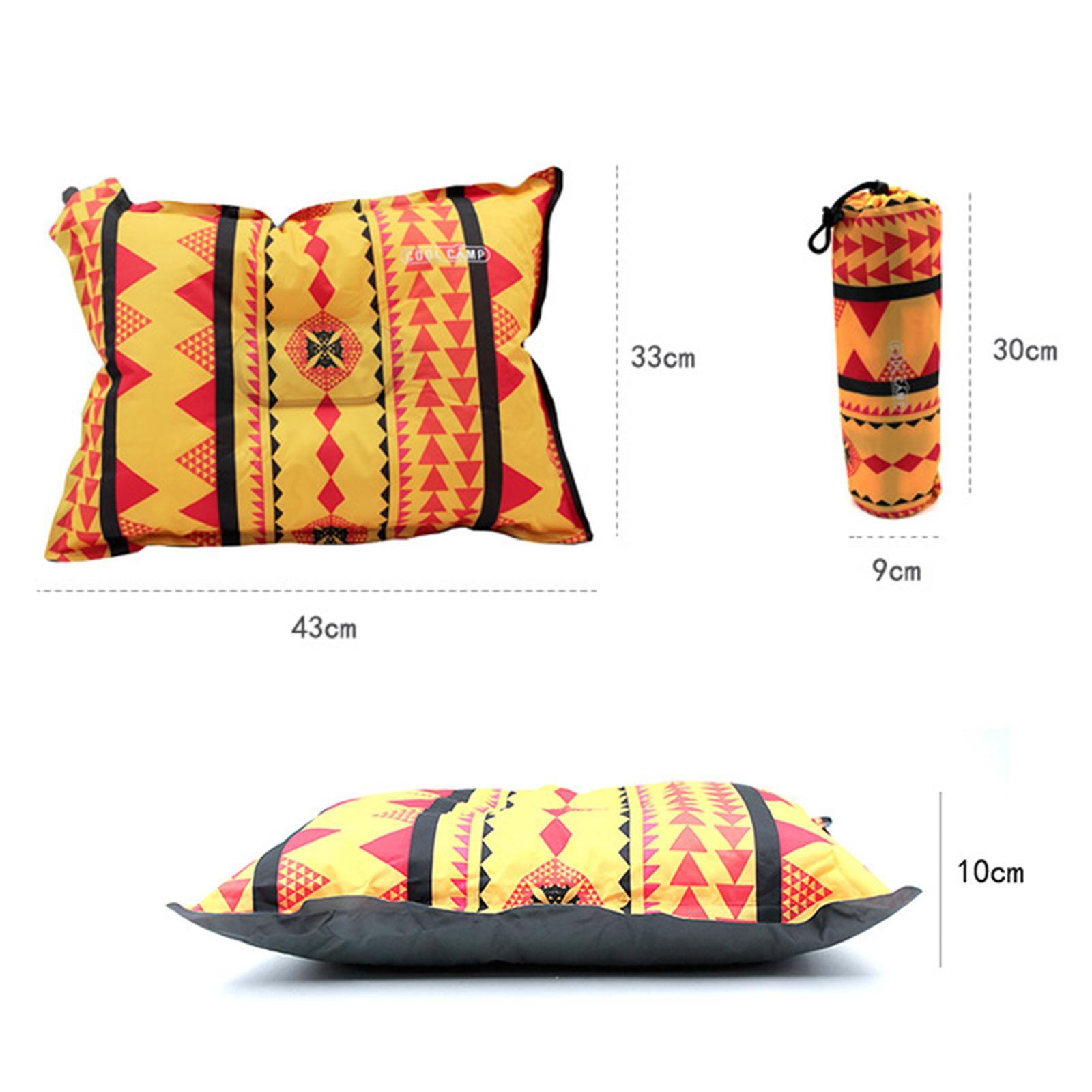 Colorful Inflating Travel Camping Pillow with Storage Bag