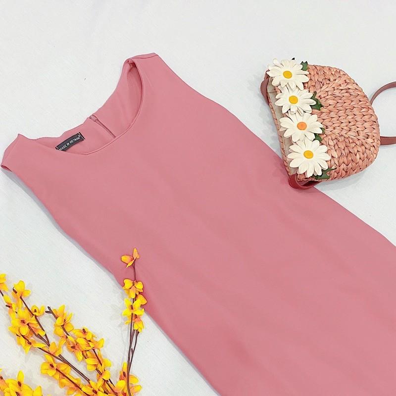 Đầm váy suông hồng ruốc