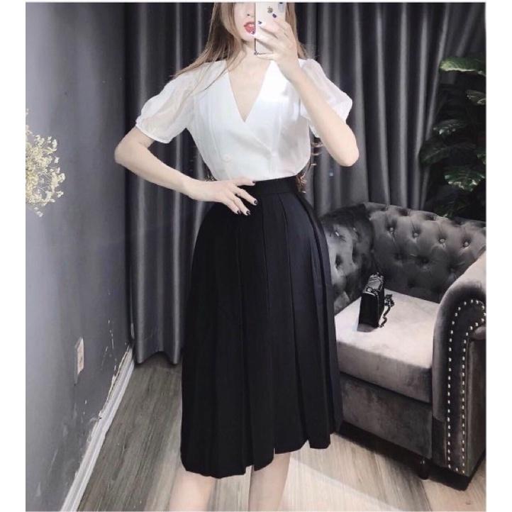 CHÂN VÁY XẾP LY DÀI có video quay