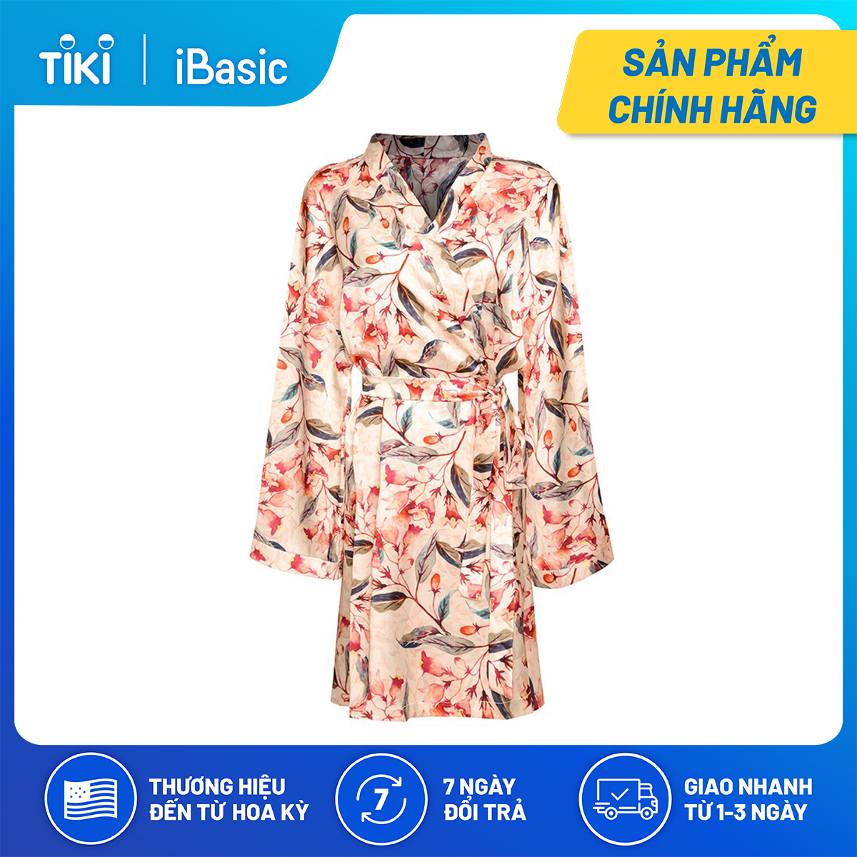 Áo choàng kimono lụa satin iBasic SW055