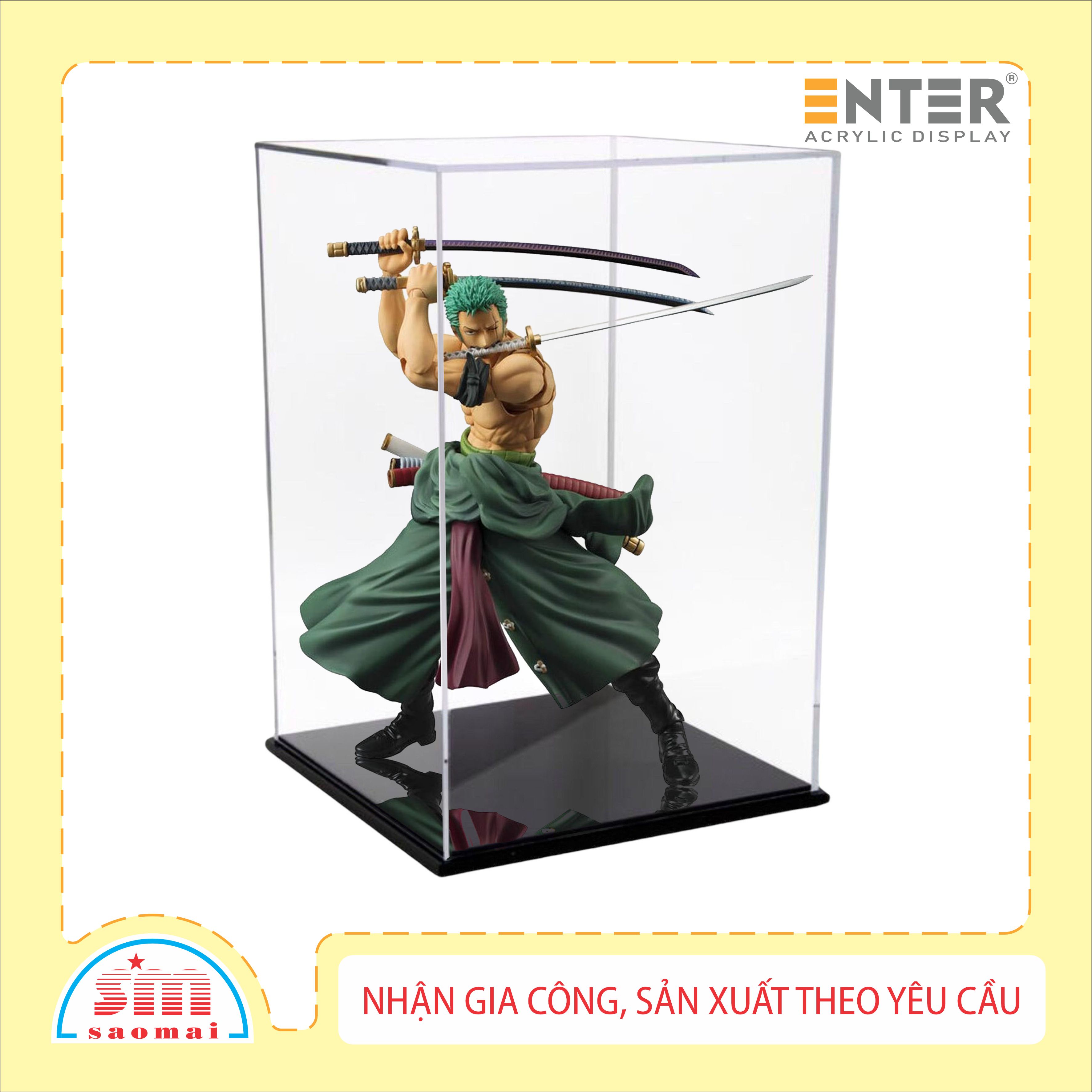Hộp mica Enter BOX109 20x20x30cm mica dày 2mm, đế đen 5mmx2 chữ nhật đứng