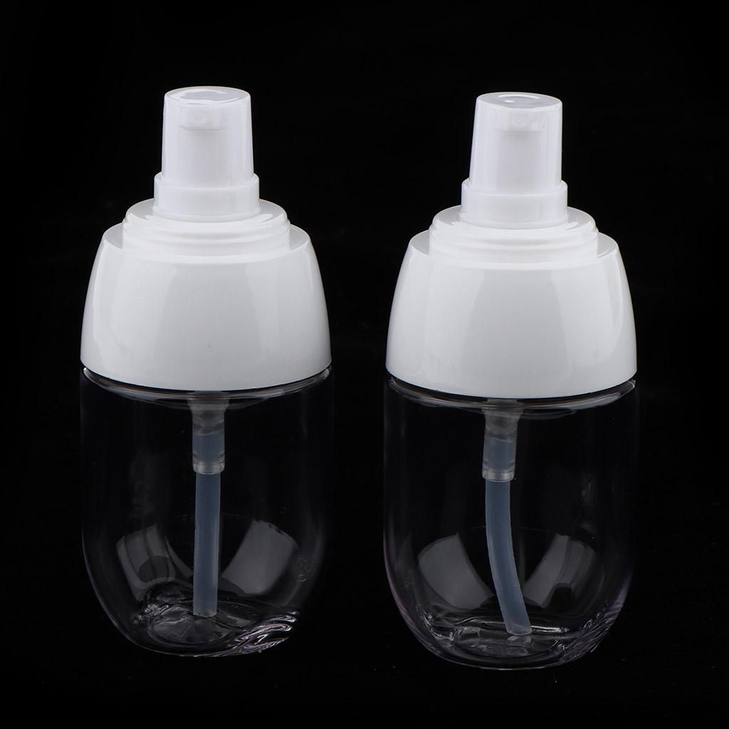 2Pcs Refillable Empty Cream Shampoo Lotion Pump Bottles with Cap 30ml