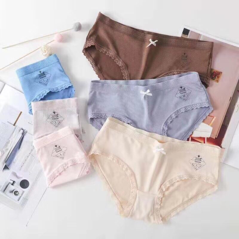 Combo 5 chiếc quần lót thun cotton kháng khuẩn đính nơ siêu xinh fom từ 45-58kg