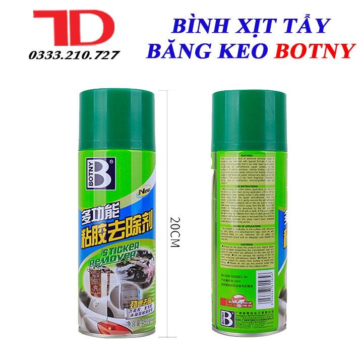 Dung dịch tẩy vết keo dán BOTNY Sticker Remover 450ml, bình xịt loại bỏ decal, vết keo dính lâu ngày kính xe hơi, ô tô