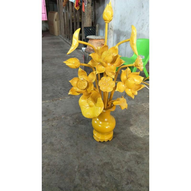 Hoa sen gỗ mini dùng cho bàn thờ chung cư
