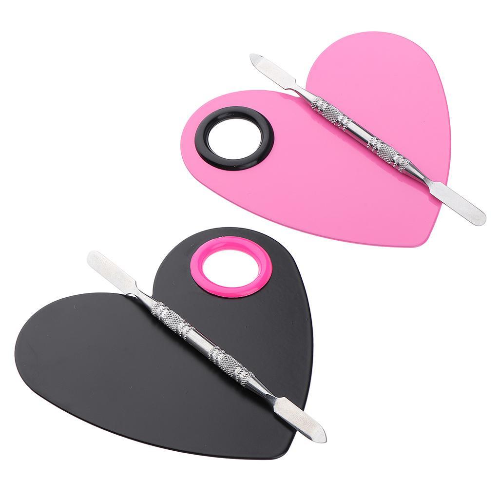 2 Pieces Professional Stainless Steel Cosmetic Makeup Palette Spatula Tool for