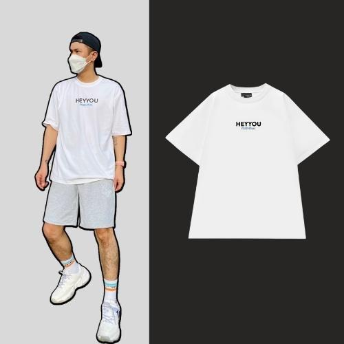 Áo thun đen và trắng form rộng nam nữ