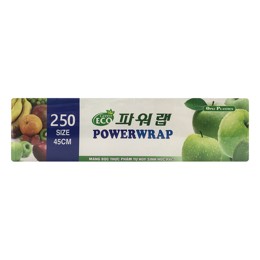 Màng Bọc Thực Phẩm Power Wrap PVC Tự Hủy Sinh Học 9 Mic x 450 mm x 250 m