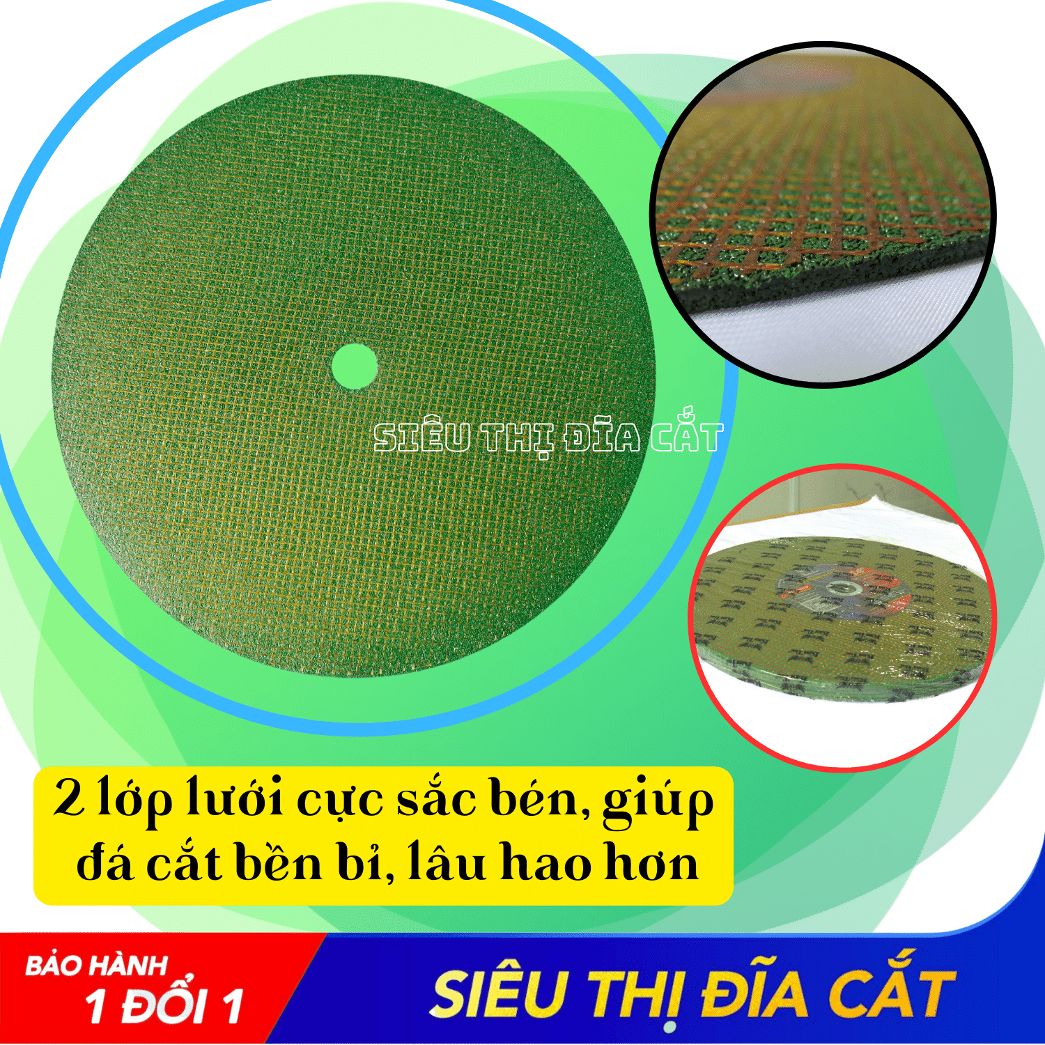 Đá Cắt 2L Cao Cấp KingTom 355x3x25.4mm - Lốc 5 Viên