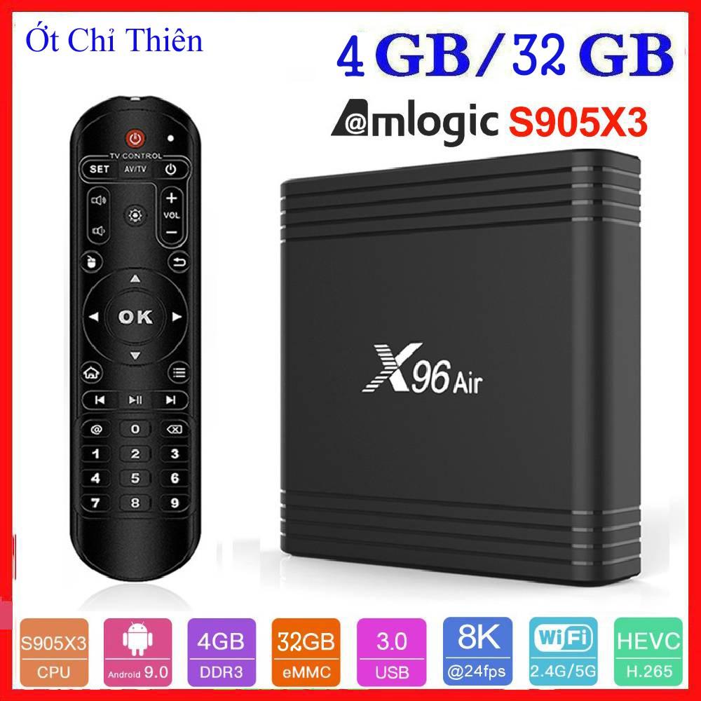 Đầu BOX X96 Air , chip S905X3 Ram 4GB Android 9 - Hàng chính hãng