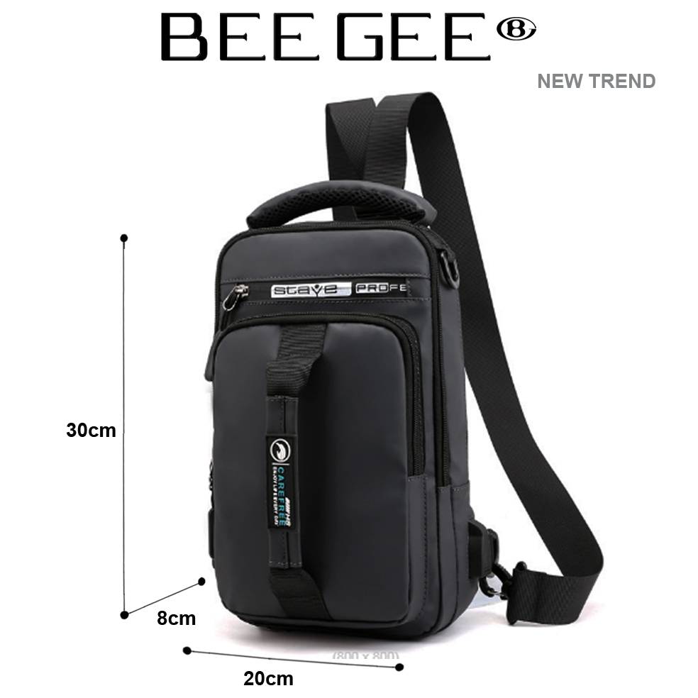 Combo Túi đeo chéo, ba lô Nam Nữ thời trang UNISEX BEE GEE 5104 tặng túi bao tử BEE GEE 130