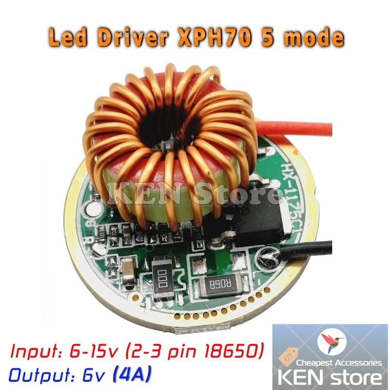 Led driver, nguồn led 10W in 6V-15V (2-3 pin 18650), out 6V cho chip led XHP50 XHP70 6V