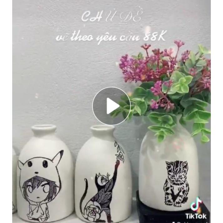 Bình Gốm Sứ Nhỏ Xinh Cắm Hoa Trang Trí Hoặc Làm Quà Tặng Ý Nghĩa