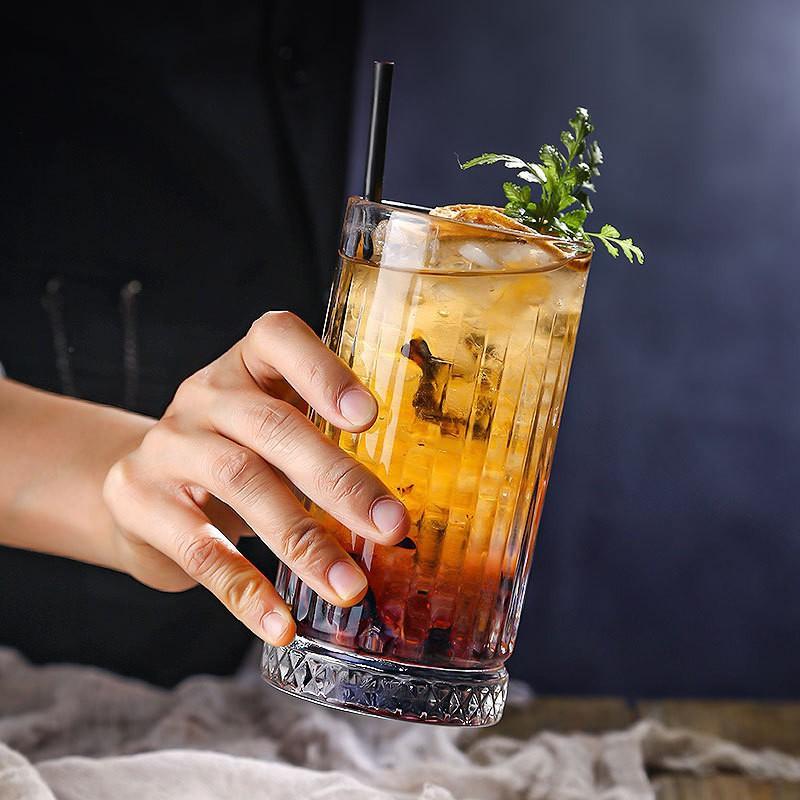 | COMBO 6 | Ly thủy tinh đẹp HONGLI 250ml - 450ml phong cách Bắc Âu Cao cấp họa tiết cổ điển trắng trơn Đế Kim Cương