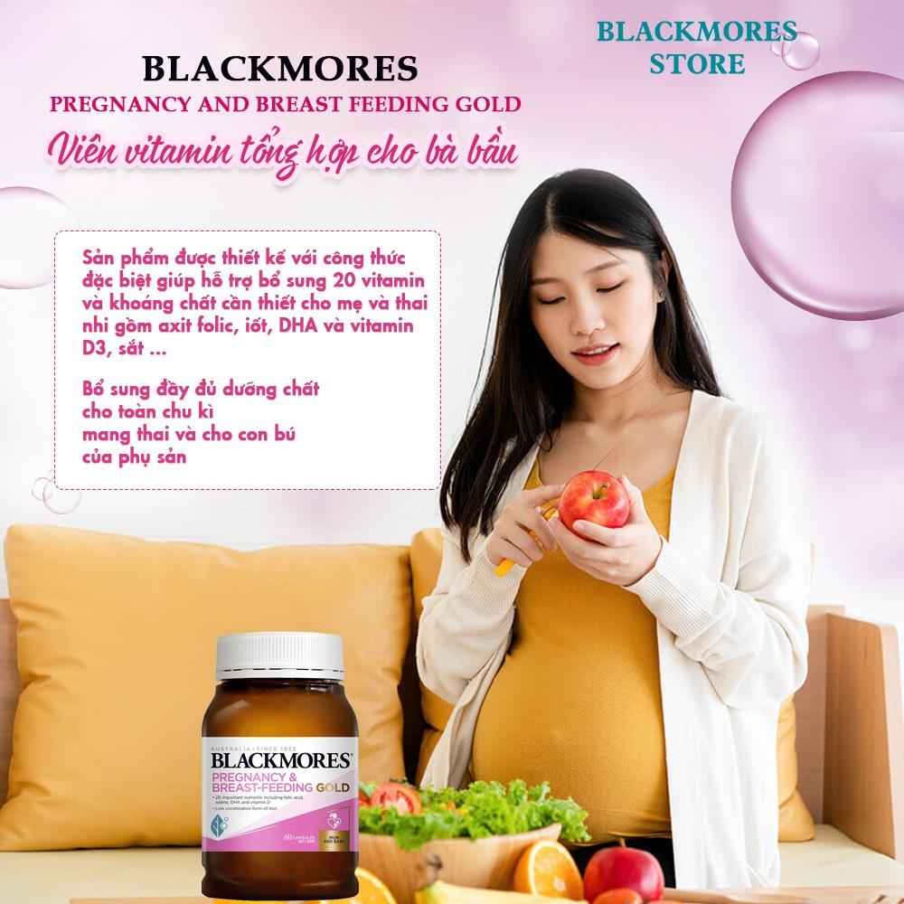 Viên uống bổ sung vitamin tổng hợp cho bà bầu Blackmores Pregnancy And Breast Feeding Gold 60 viên