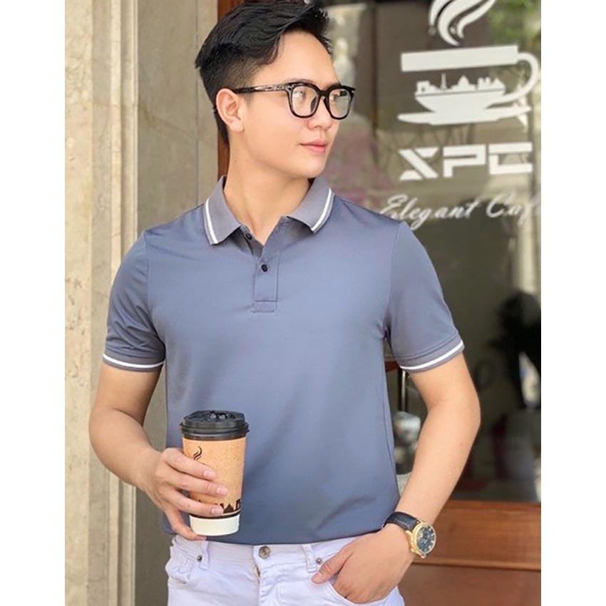 Áo Thun nam POLO PHỐI VIỀN vải thun mát lạnh chất cotton 4 chiều cao cấp-PLOVIEN219