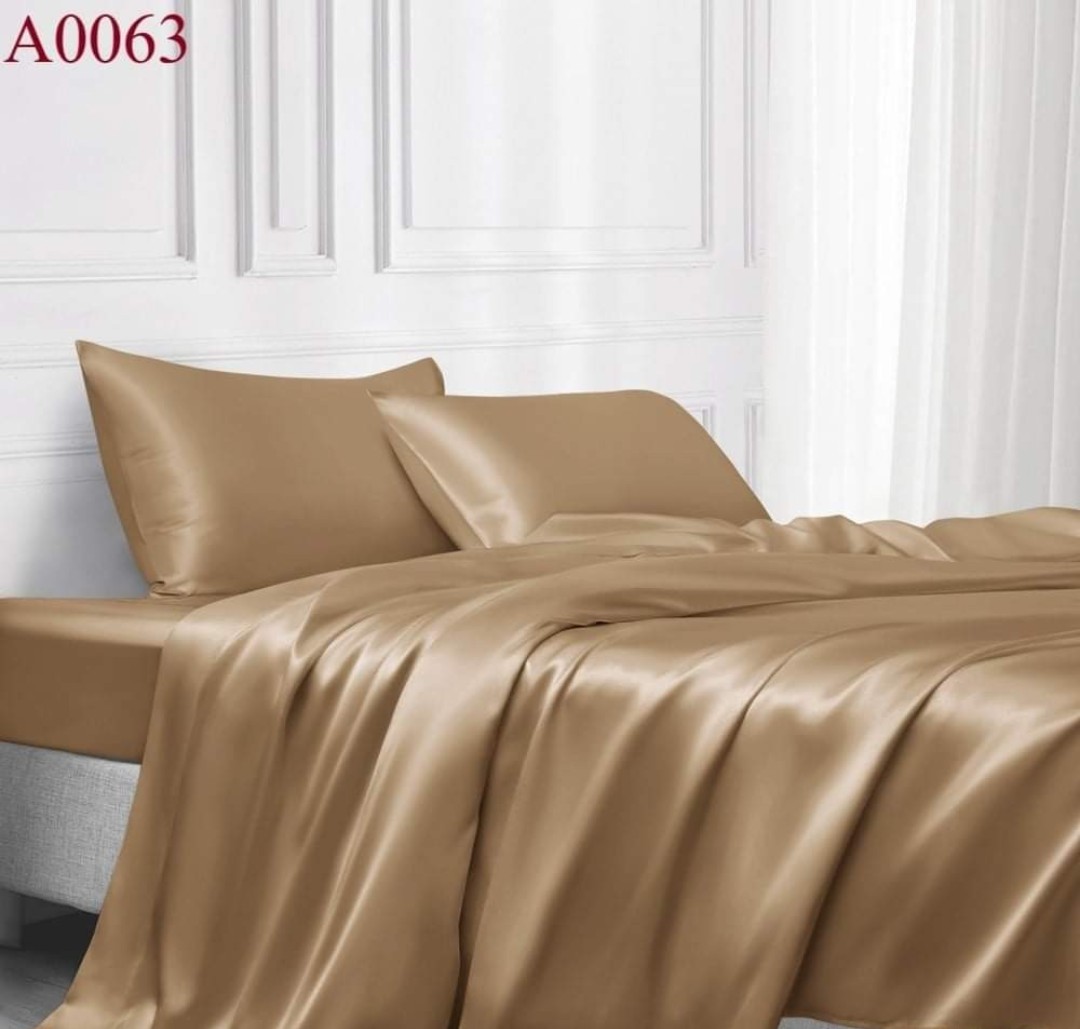 Trọn bộ chăn ga phi lụa Thái Tuấn loại 1 cực kì sang chảnh, đẹp, mịn, mát - NEMTOTBEDDING