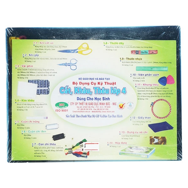 Bộ Dụng Cụ Kỹ Thuật Cắt, Khâu, Thêu Lớp 4 MIC