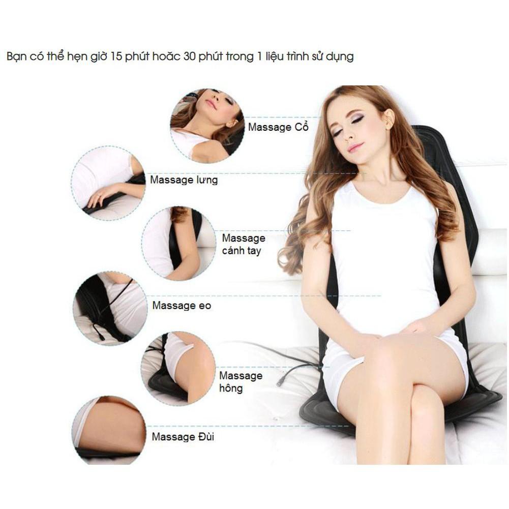 Khuyến mãi - GHẾ ĐỆM MASSAGE 8 vùng cơ thể điện 12V ô tô và 220V