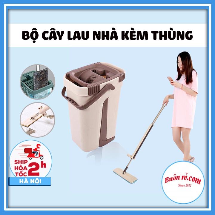 Bộ cây lau nhà tự vắt kèm thùng thiết kế hiện đại thông minh-Cây lau nhà tự vắt xoay 360 độ Buôn rẻ 01528