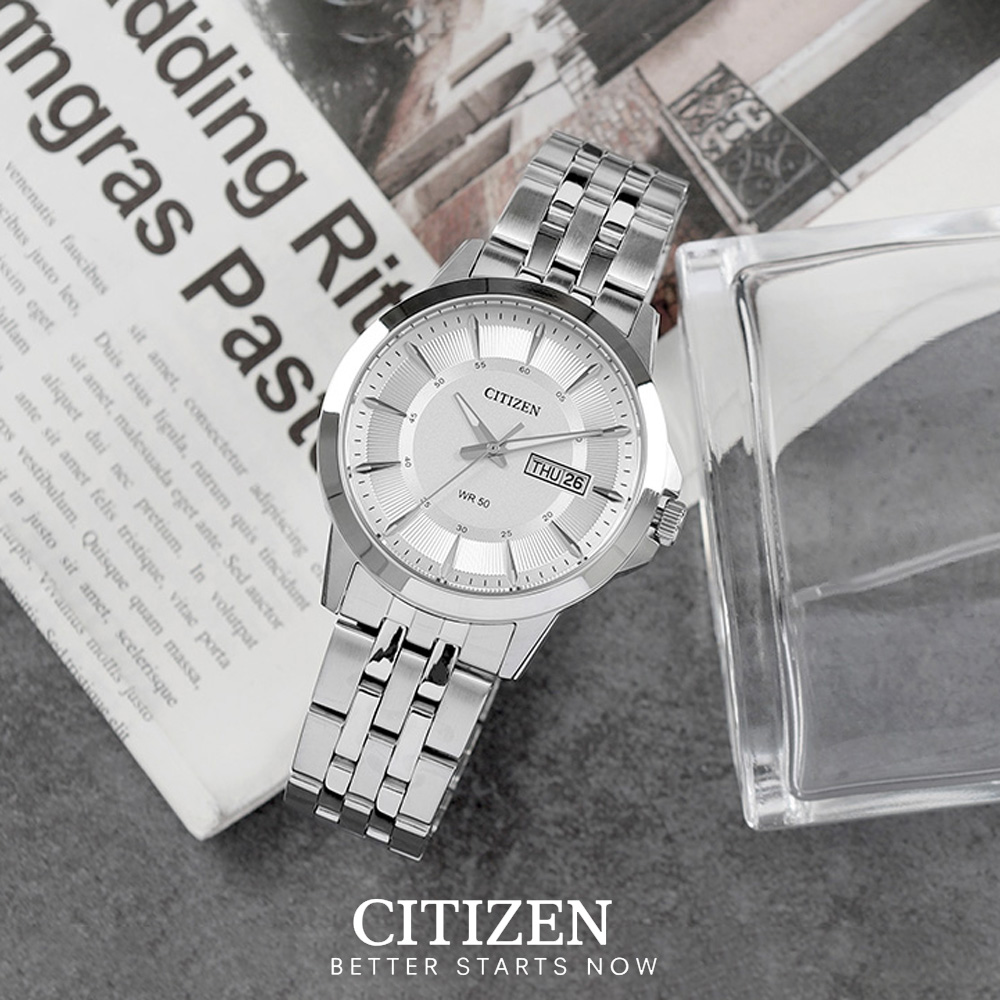 Đồng Hồ Nam Citizen Dây Thép Không Gỉ BF2011-51A - Mặt Trắng