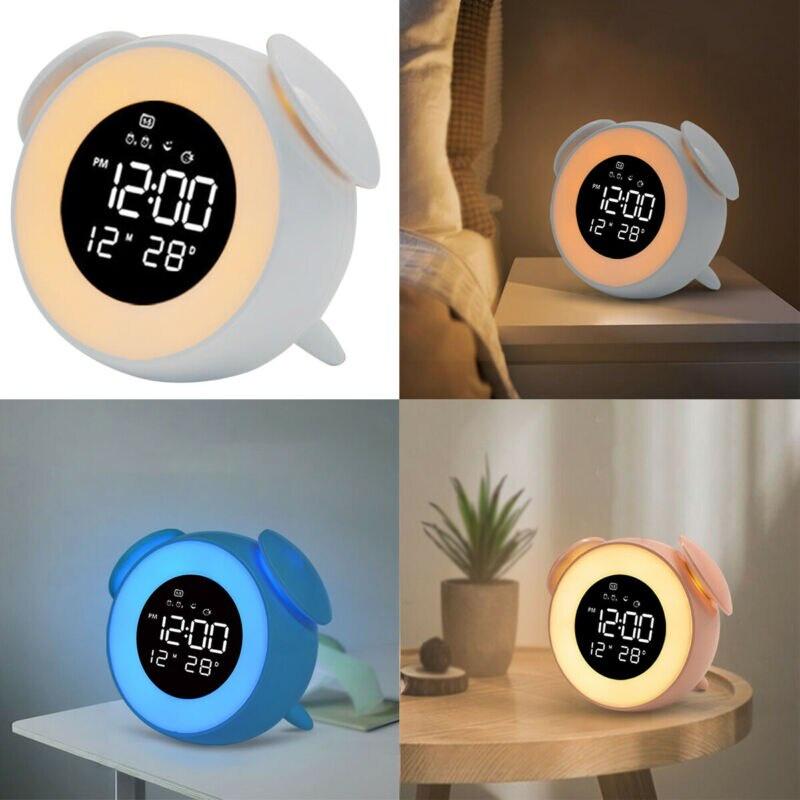 AA 1PC Digital LED Electronic Alarm Clock Mini Desktop Clock Mirror Surface LED Clock Night Lightwith USB Charging