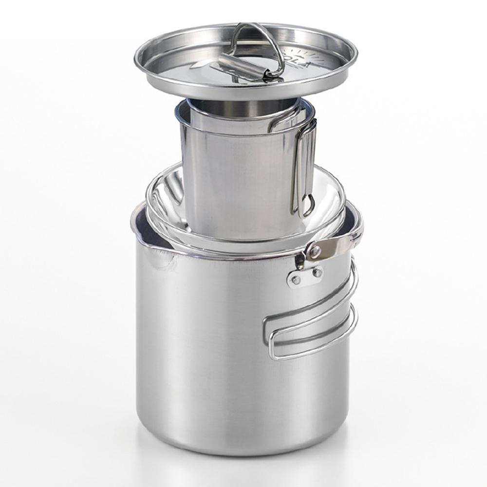 5pcs Camping Cookware Set Outdoor Portable Picnic Cookware Kit Stainless Steel Travel Tableware Cooking Accessory