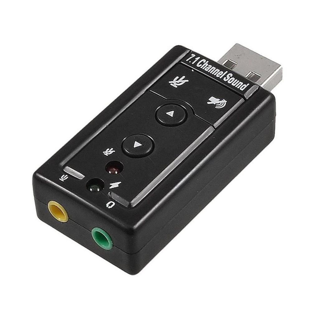 USB CAM Ra Sound 2 Cổng Jack 3.5 Âm Thanh 7.1 Âm Thanh Sóng Động cho PC