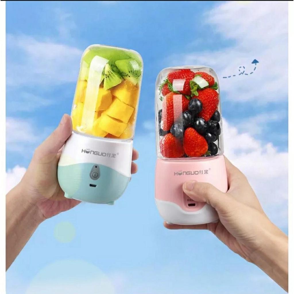 Máy xay Sinh Tố Cầm Tay Sạc Tích Điện Honguo 300ml 6 Lưỡi Dao Sắc Bén, Dung Lượng Pin 1200Mah, Nhựa Plastic Cao Cấp