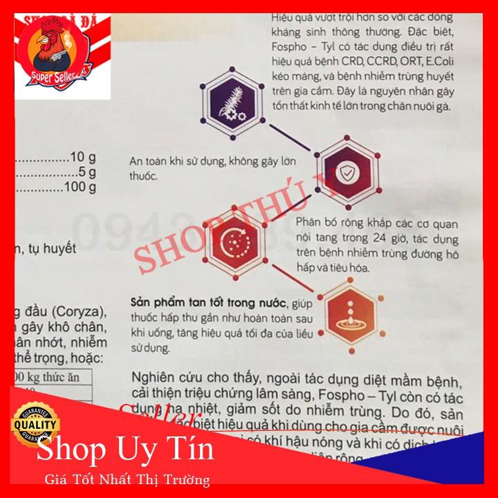 Fospho-Tyl Gói 100g Kháng Sinh Thế Hệ Mới-Dùng Cho Gà Bị Khò Sổ Mũi-Ecoli Kéo Màng-CRD-Tụ Huyết Trùng