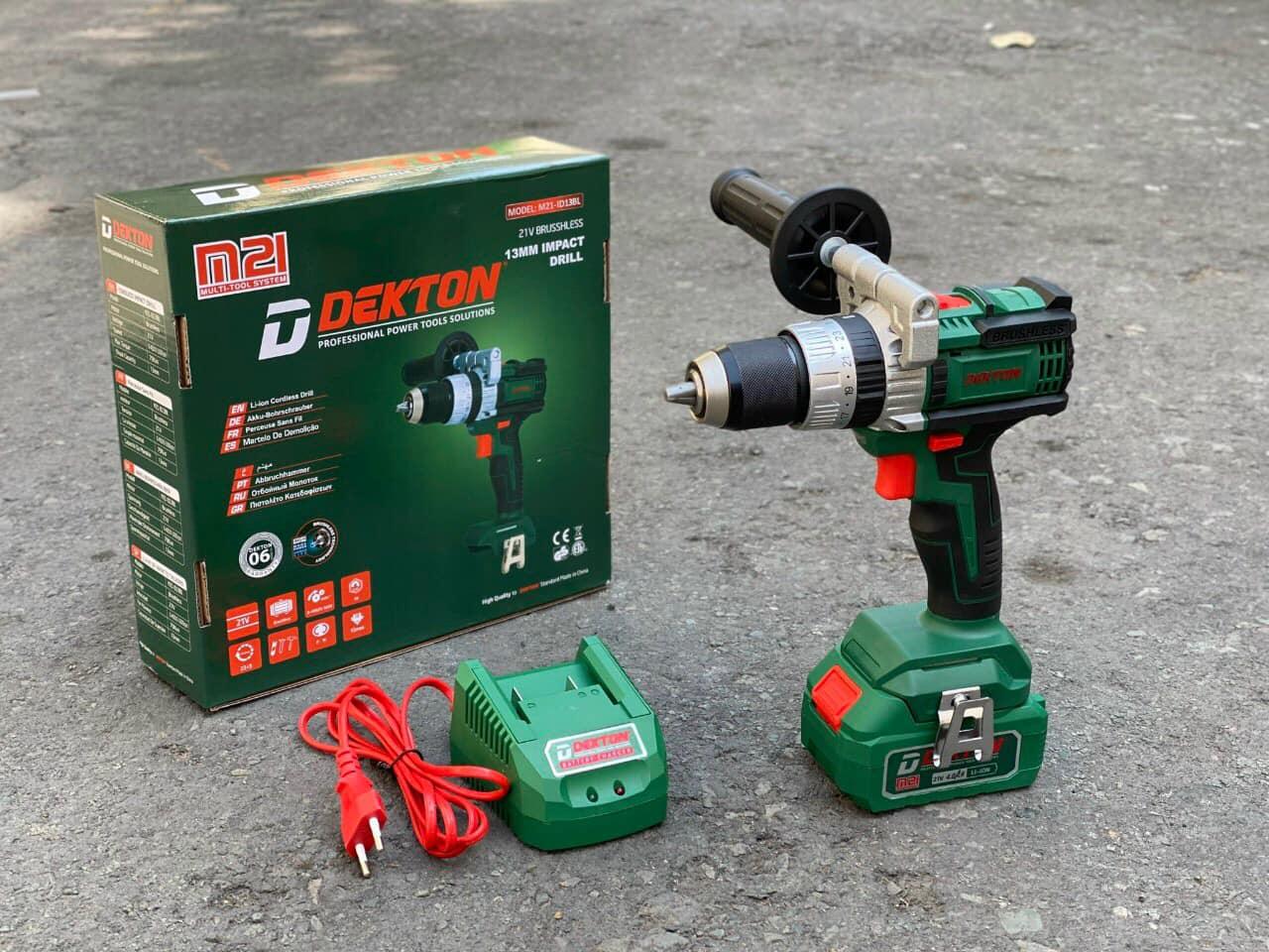 MÁY KHOAN BÚA DÙNG PIN 21V 13mm DEKTON M21-ID13BL - HÀNG CHÍNH HÃNG