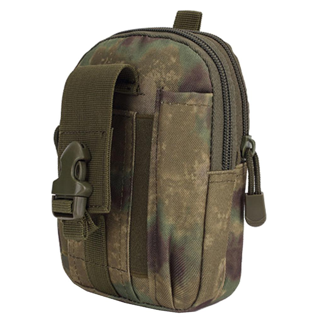 Tactical Compact 600D Oxford Cloth Waterproof Multipurpose Utility Gadget Belt Waist Bag with Cell Phone Holder for Camping Hiking Soprts