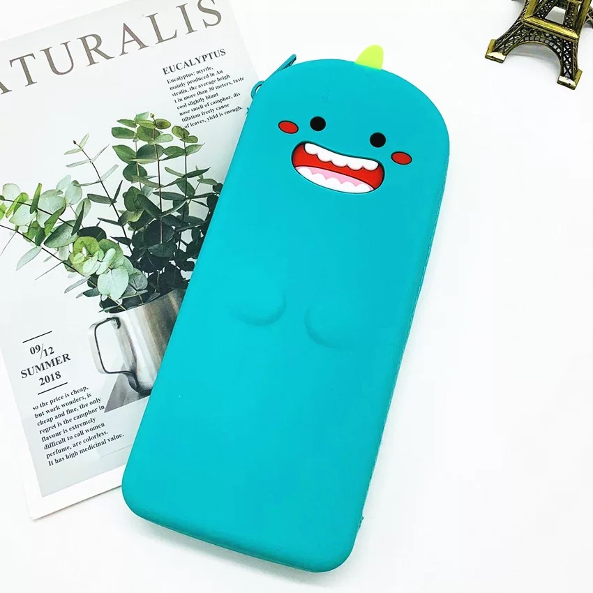 Hộp bút, túi viết silicon phẳng hoạt hình dễ thương