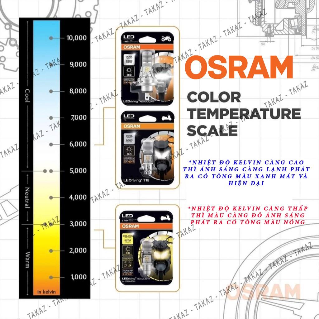 Bóng đèn LED OSRAM T19 Dream, Wave , Airblade xe thái tăng sáng màu vàng phá sương Cường độ màu 2700k Kelvin