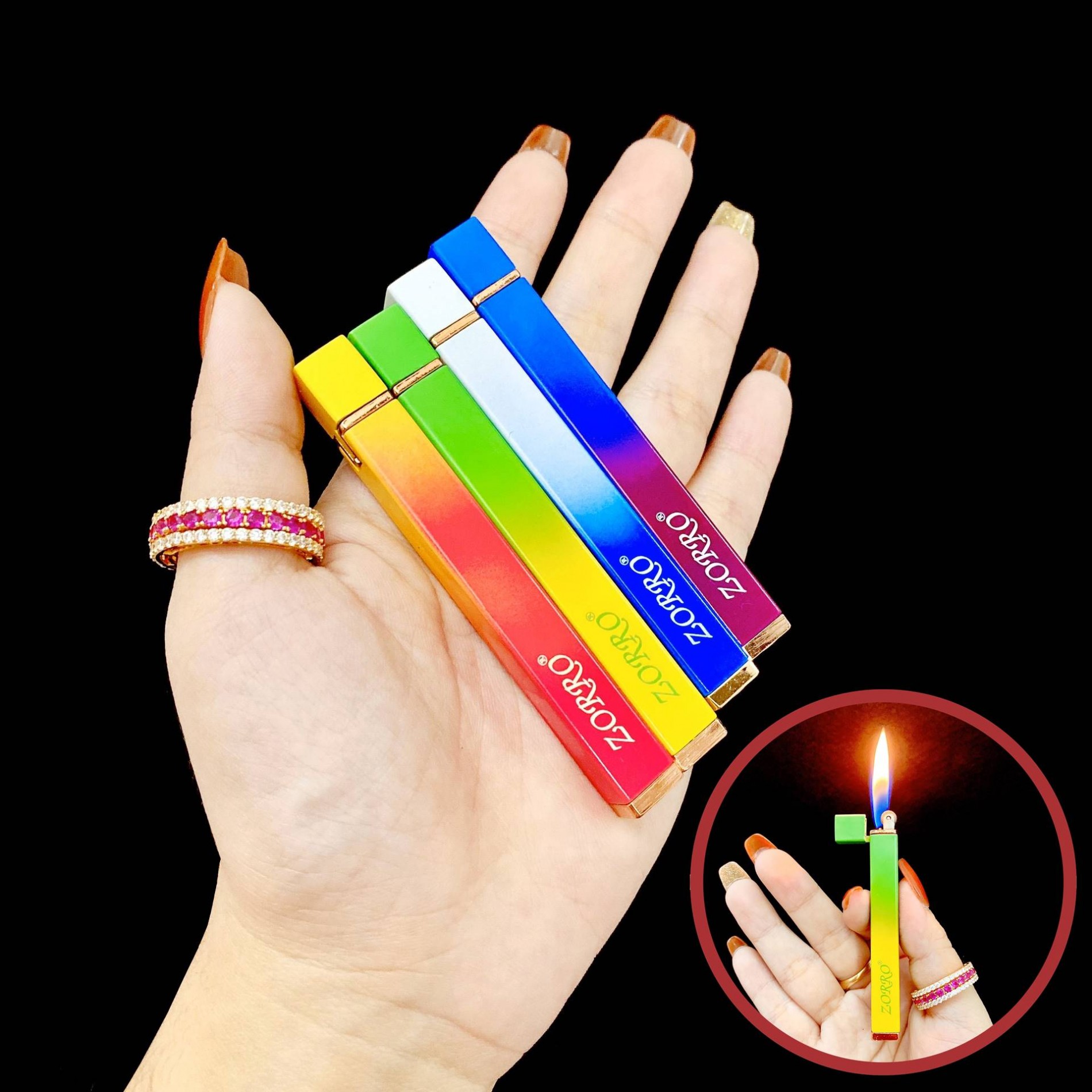 Hột quẹt bật lửa gas đá rảnh tay Z502 kim loại nguyên khối - xài gas