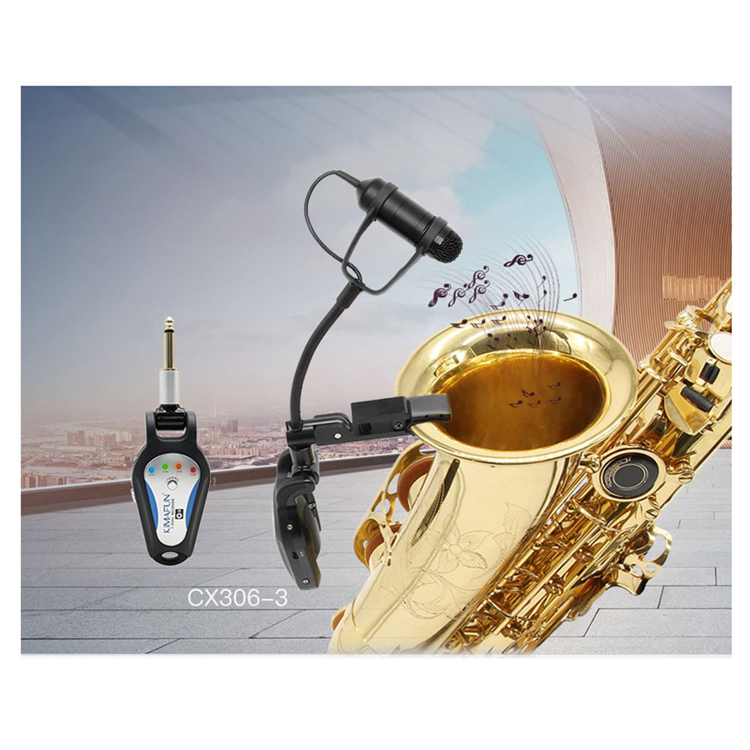 Bộ Microphone Không Dây Dùng cho Saxophone Kimafun CX306-3 - Kèm Móng Gảy DreamMaker