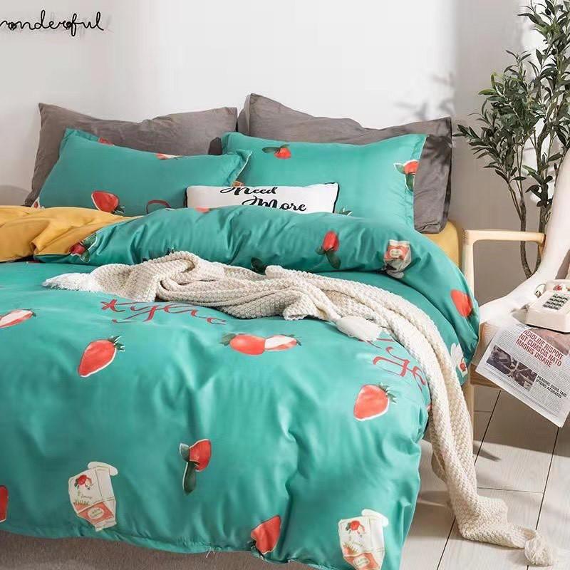 Chăn Ga Gối Đệm -Sét Chăn Ga Gối Dâu Kylie PolyCotton Punpu3051