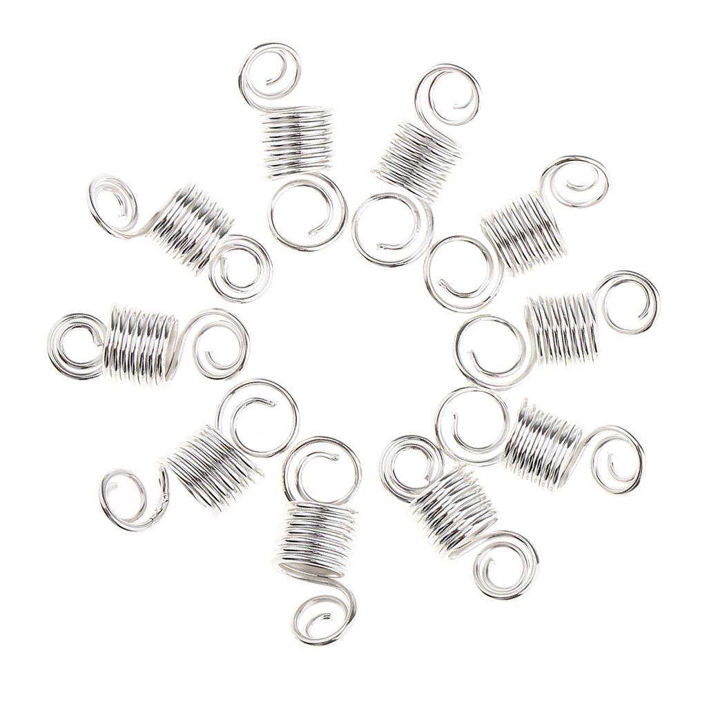10 Pieces Spiral Clips Hair Coil Dreadlocks Braid Beads Jewelry