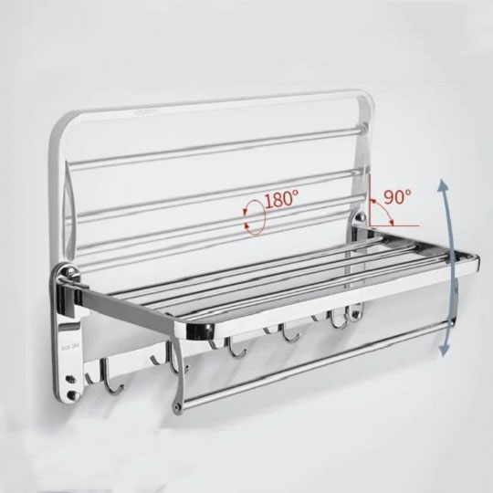 Kệ nhà tắm bao gồm kệ khăn và kệ góc bằng thép không gỉ sáng bóng