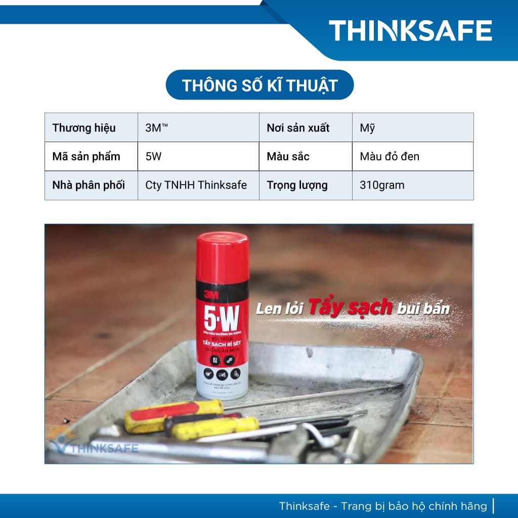 Chai xịt chống rỉ sét 3M Thinksafe, bình xịt bảo dưỡng chống ăn mòn, bôi chơn, sửa chữa các vết rỉ set - 5W