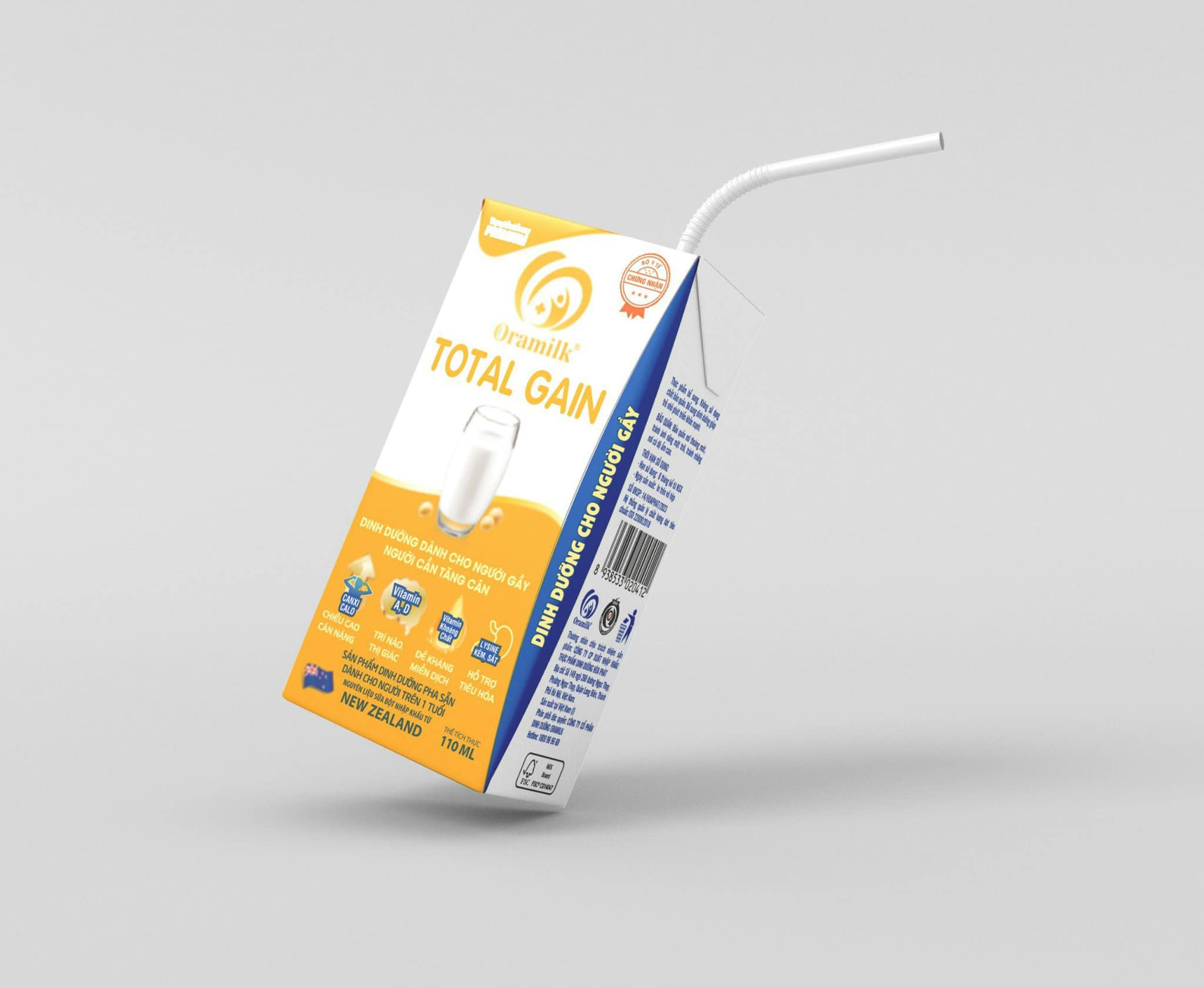 Combo 3 lốc sữa công thức pha sẵn Oracare Gain 110ml - Dinh dưỡng dành cho người gầy, người cần tăng cân