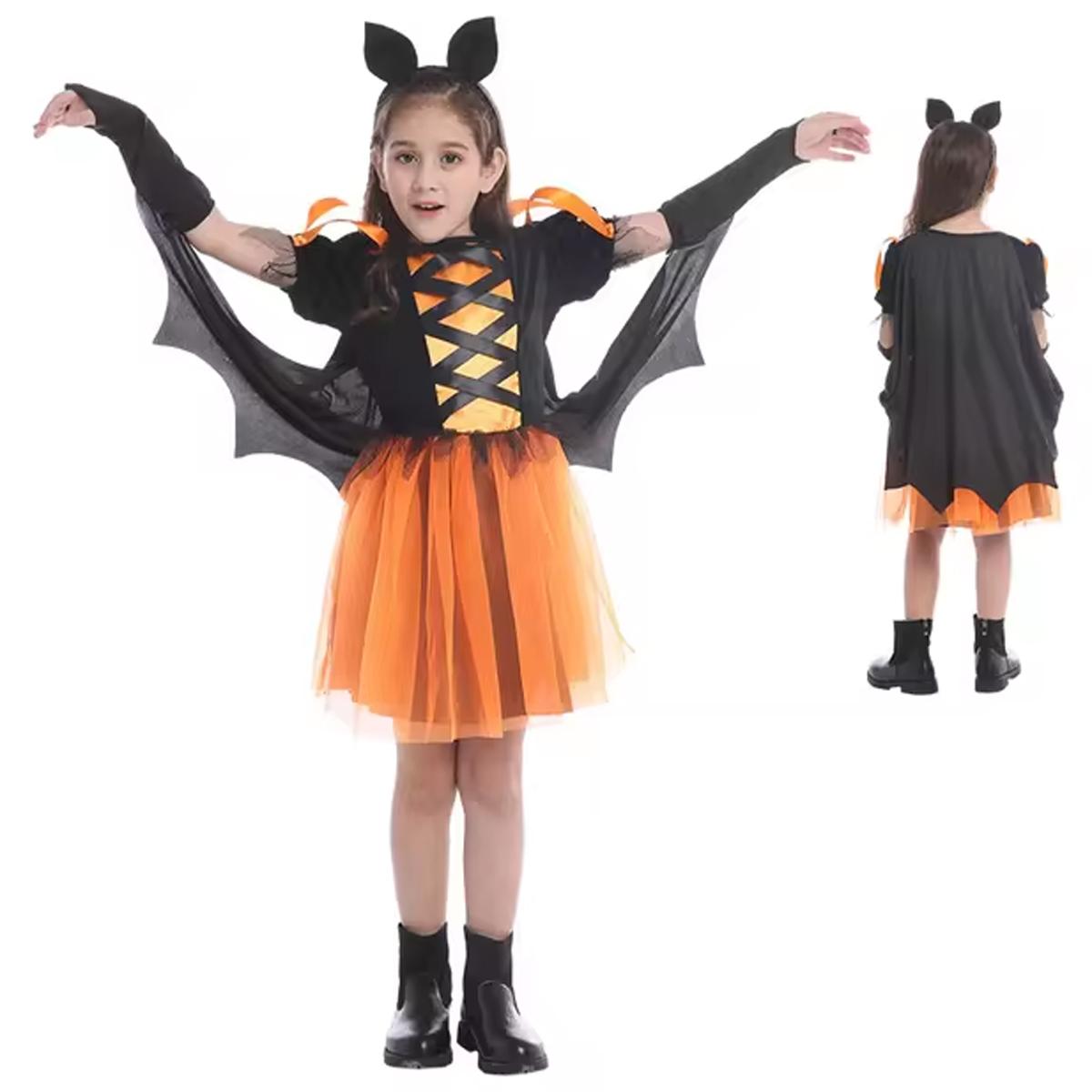 Bộ Váy Dơi Hóa Trang Halloween Bé Gái - Size M - Nuan Nuan G0424