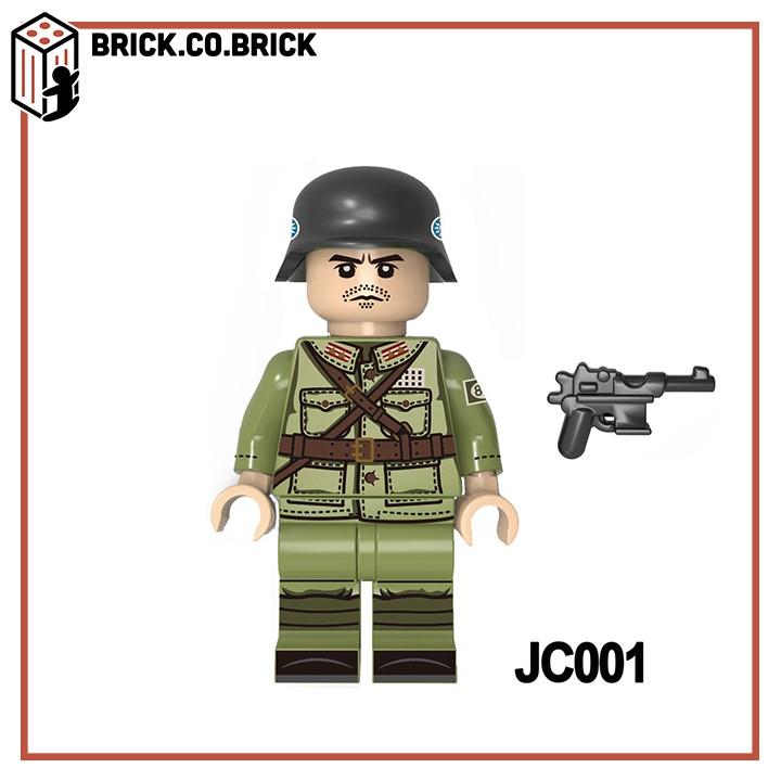 Mô Hình Đồ Chơi Xếp hình Lính Trung Quốc Quân Đội Thế Chiến minifig China Soldier World War kèm Phụ kiện JC001 JC004