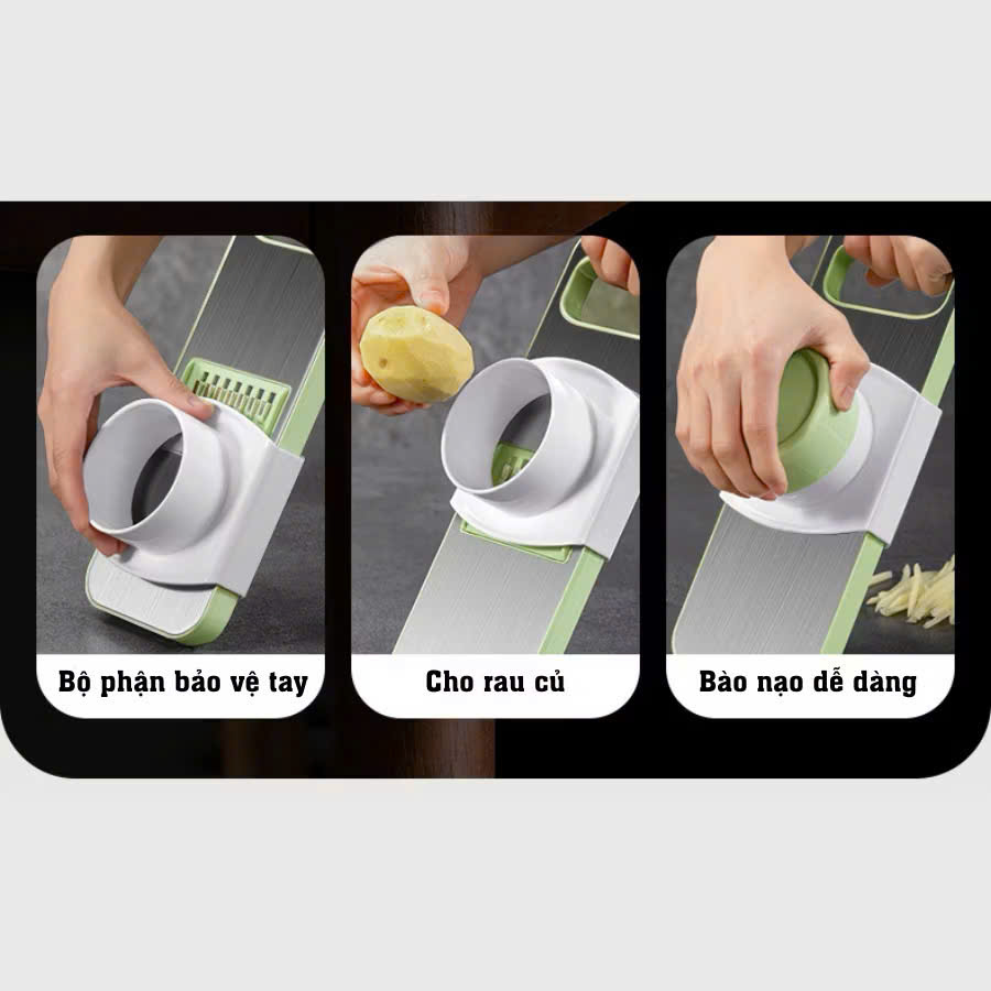 Bộ Nạo Rau Củ Quả 5 Lưỡi Dao Inox 304 Không Gỉ - Dụng Cụ Bào Rau Củ Đa Năng Cao Cấp Tiện Dụng - HÀNG CHÍNH HÃNG MINIIN